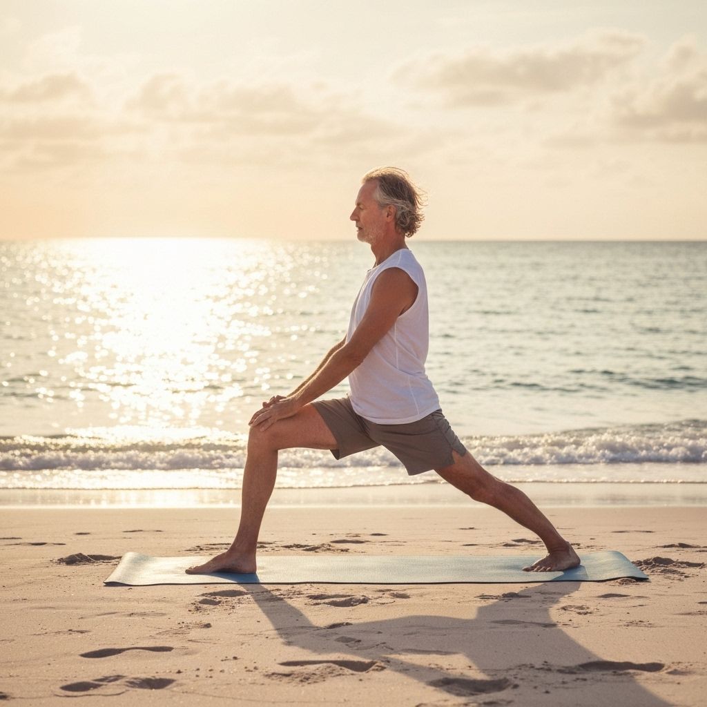 Morning yoga on the beach
